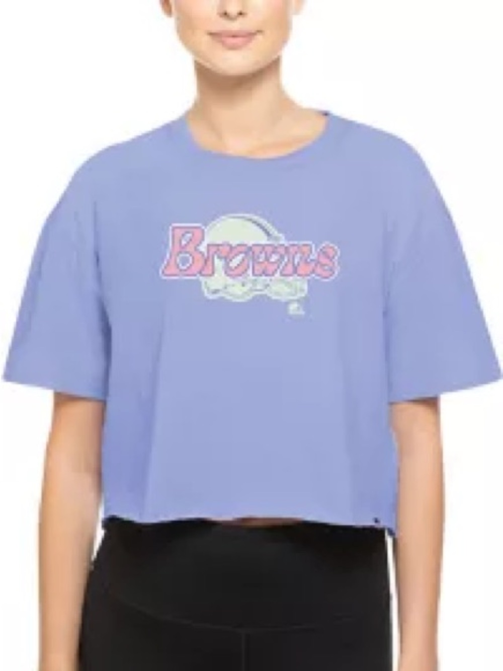 New Era Women's Cleveland Browns purple cropped t-shirt